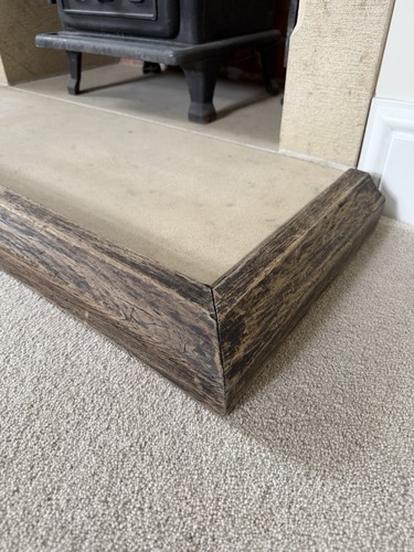 Antique oak fireplace fender - antique,