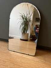 vintage Art Deco frameless Arched mirror