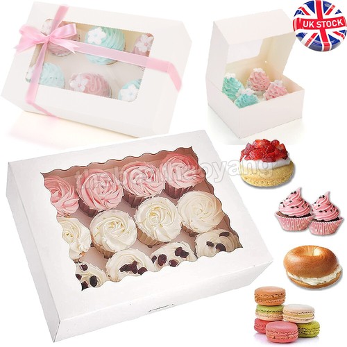 Windowed cupcake boxes - windowed, 6