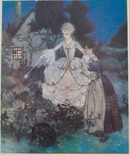 CINDERELLA & HER FAIRY GODMOTHER By EDMUND DULAC Original 1915 Art Nouveau Print