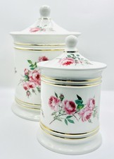 Old Foley James Kent Ltd 2 x Lidded Jars / Staffordshire / Vintage / 17 & 12.5cm