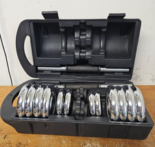 PRO POWER 15KG Chrome Dumbbell Set 2x 35.5cm Spinlock Bars, 4 x 0.5 8 x 1.25 4x