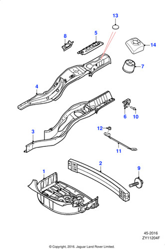 Jaguar bumper beam 2 - xf, 4.2