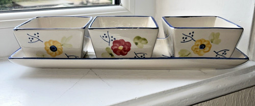 Floral condiment pots - floral,
