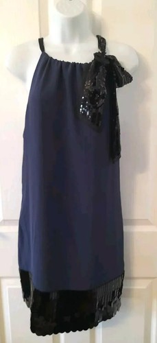 Coast navy sequin - sequin, silk