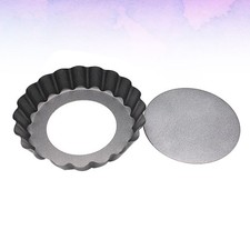  2 Pcs Mini Cake Pan Non-stick Tartlet Molds Round Baking Bread Mat