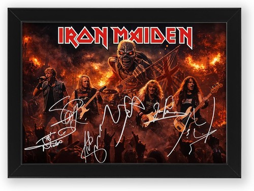 Iron maiden signed poster - iron,