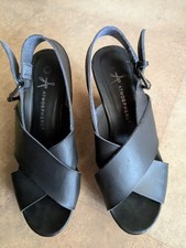 Primark Black leather Platform Heel Sandals Size 6 
