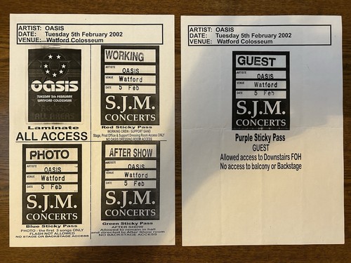 Oasis gig pass - pass, info