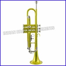 Trumpet  SALE NEW TRUMPET GREEN NICKEL COLOUR STUDENT Bb FLAT TRUMPET FREE CASE