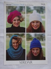 LADIES HATS & SNOOD  KNITTING PATTERN  4 DESIGNS  ONE SIZE  DK