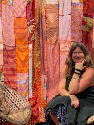 Recycled orange curtains boho - recycled,