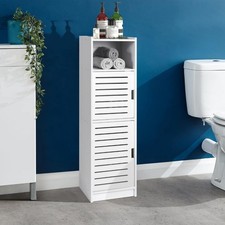 Bathroom Cabinet Bathroom Storage Units with Open Storage Shelf WHITE 