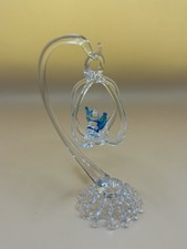 Retro Spun Glass Blue Bird In