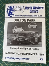 Race Programme 23 September 1989 Oulton Park  Saloons Toyota F3 FF1600 A5