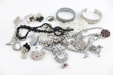 Art Deco Jewellery French Jet Staybrite Dress Clip Iris Glass Faceted x 20