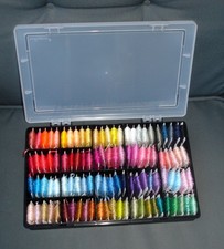 100 Full Bobbins Anchor DMC Etc Embroiderty Threads In Storage Box I