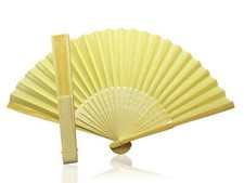 Ivory Fabric Hand Held Bamboo