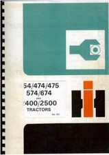 INTERNATIONAL TRACTOR 454 474 475 574 674 2400 2500 WORKSHOP SERVICE MANUAL