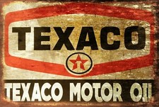 Texaco Motor Oil Advert Vintage style Retro Metal Plaque Sign, garage, shed, car