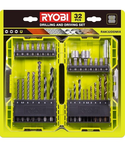 Ryobi 32pc mixed - drill, and