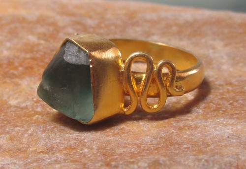 Gold plated brass - rough, green