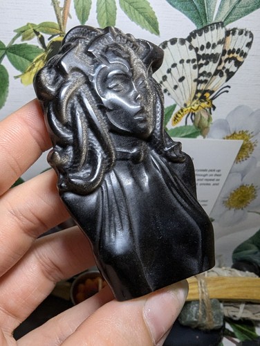 Silver sheen obsidian crystal - silver,