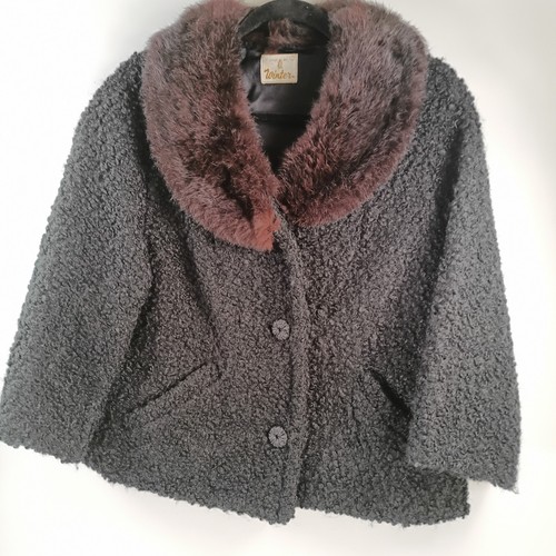 Vintage black curly lamb crop - vintage,