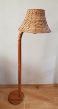 Solbackens Svarveri Mid Century Swedish Pine Adjustable Floor Lamp & Shade