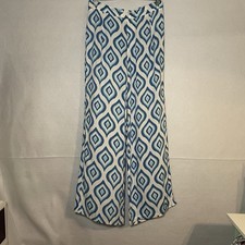 Skemo Blue White Ikat Wide Leg