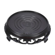 Planter Display Stand, 4.5" Dia Imitation Wood Style Round Bonsai Stand, Black