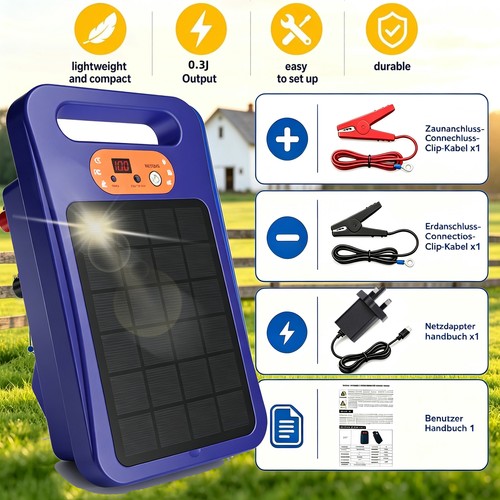 3km solar fence energizer - 3km, 0.3j