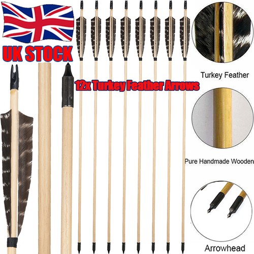 12x hnadmade wooden arrows - wooden,