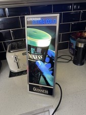 Guinness Sign Illuminates Stands About 18 Inches Tall X 6inches Wide .