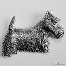 Scottish Terrier Pewter Pin Brooch - British Hand Crafted - Scottie Aberdeen Dog