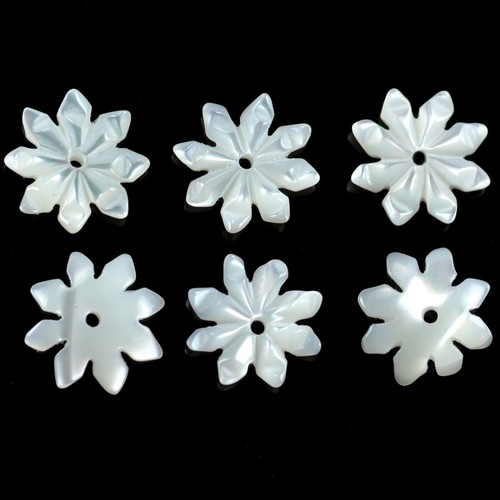 Shell carved flower - carved, beads