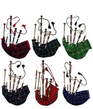 Scottish Great Highland Bagpipe Silver mount Rosewood Various Tartan bagpipes