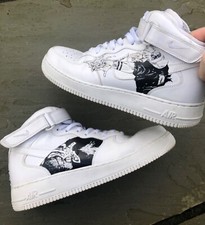 White Nike Air Force 1’s (Custom Painted JJK)