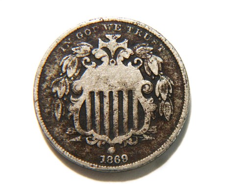 1869 shield nickel nice - nickel,,
