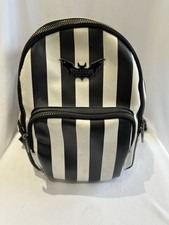 Killstar Ladies Black And White Stripe Backpack Girls Ladies Rock Goth Design