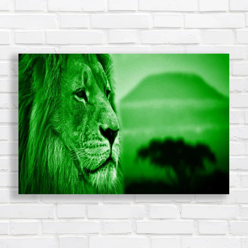 Lion the savanna green - the,