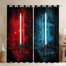 Lightsaber Curtains Red Blue