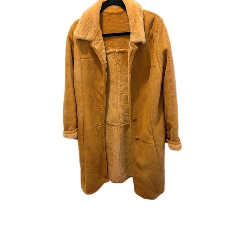 Vintage shearling leather coat - shearling,