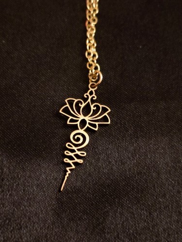 Lotus flower necklace gold - lotus,