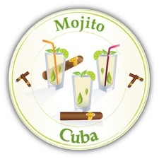 Mojito Cocktail Cuba Label Car