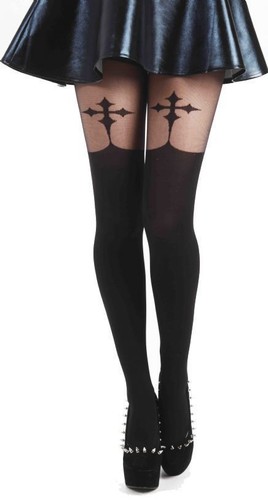 Ladies women black goth cross - women,