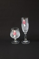 2 x Royal Albert Crystal Horizons Design Glasses 24% lead Crystal Brandy Wine