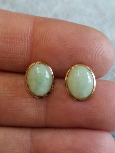 Vintage 9ct gold jadeite - gold,