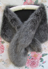 Grey Fur Stole SHAWL Jacket