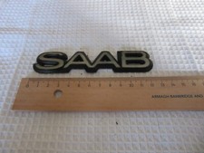 SAAB SILVER / BLACK vintage car badge emblem (CB # 6)